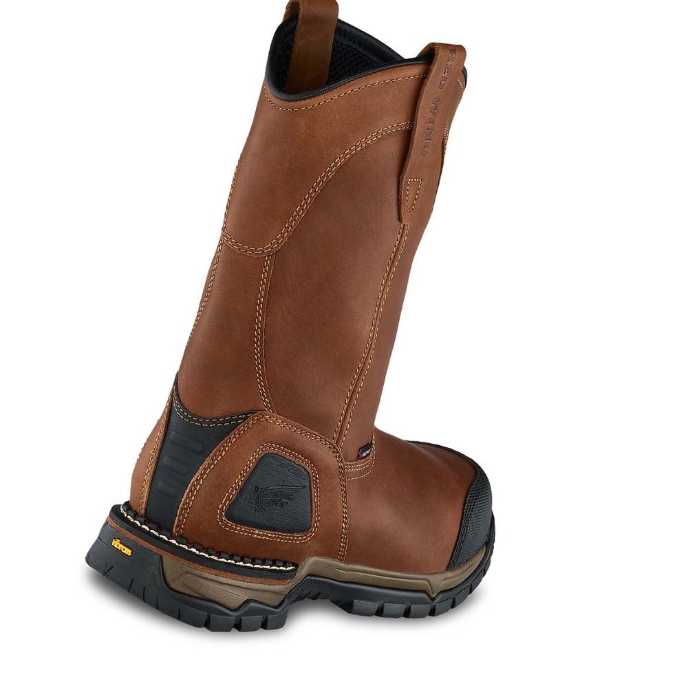 Red Wing FlexForce® 11-inch Safety Toe Pull-On Men's Waterproof Boots Brown | ZA 40NWY